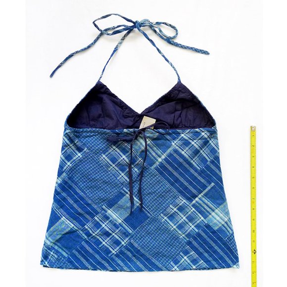 NEW Patchwork/Plaid Halter Tie Neck Tank Top Sz 8 - Picture 6 of 6